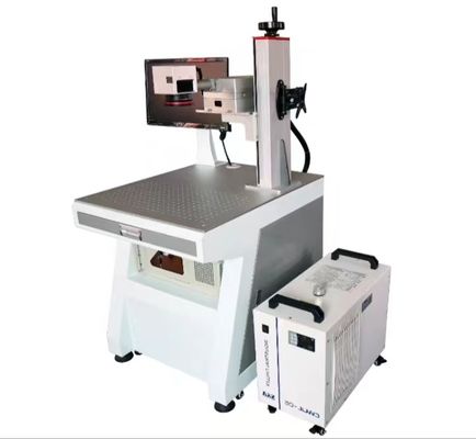 Máquina de marcação a laser UV profissional de 20 W 110 mm x 110 mm Área de marcação 0,15 mm Tamanho mínimo de caracteres