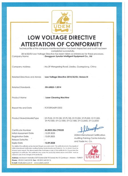 China Dongguan Synutar Intelligent Equipment Co., Ltd. Certificações